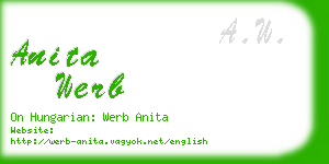 anita werb business card